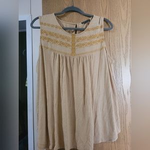 Yellow embroidered tank